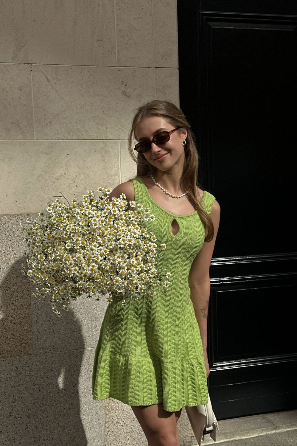 Vestido bohemio ajustado de cuerpo con volantes de jacquard y tirantes