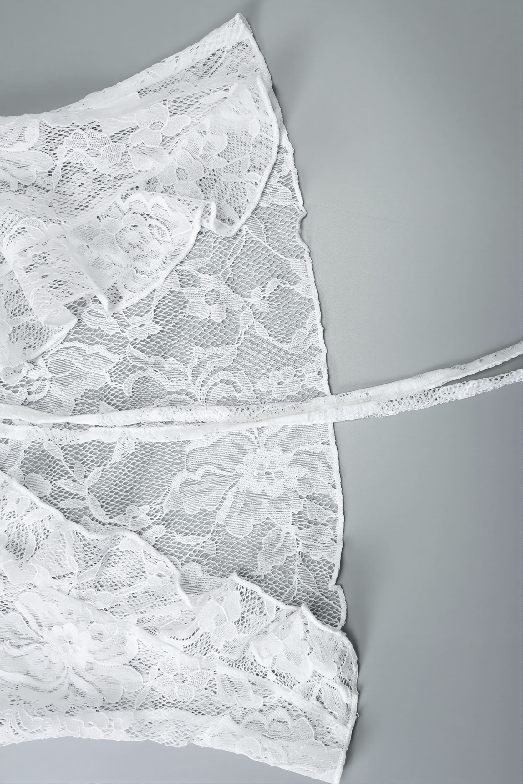 Sexy Langarmspitzenbluse mit vorderer Schleife