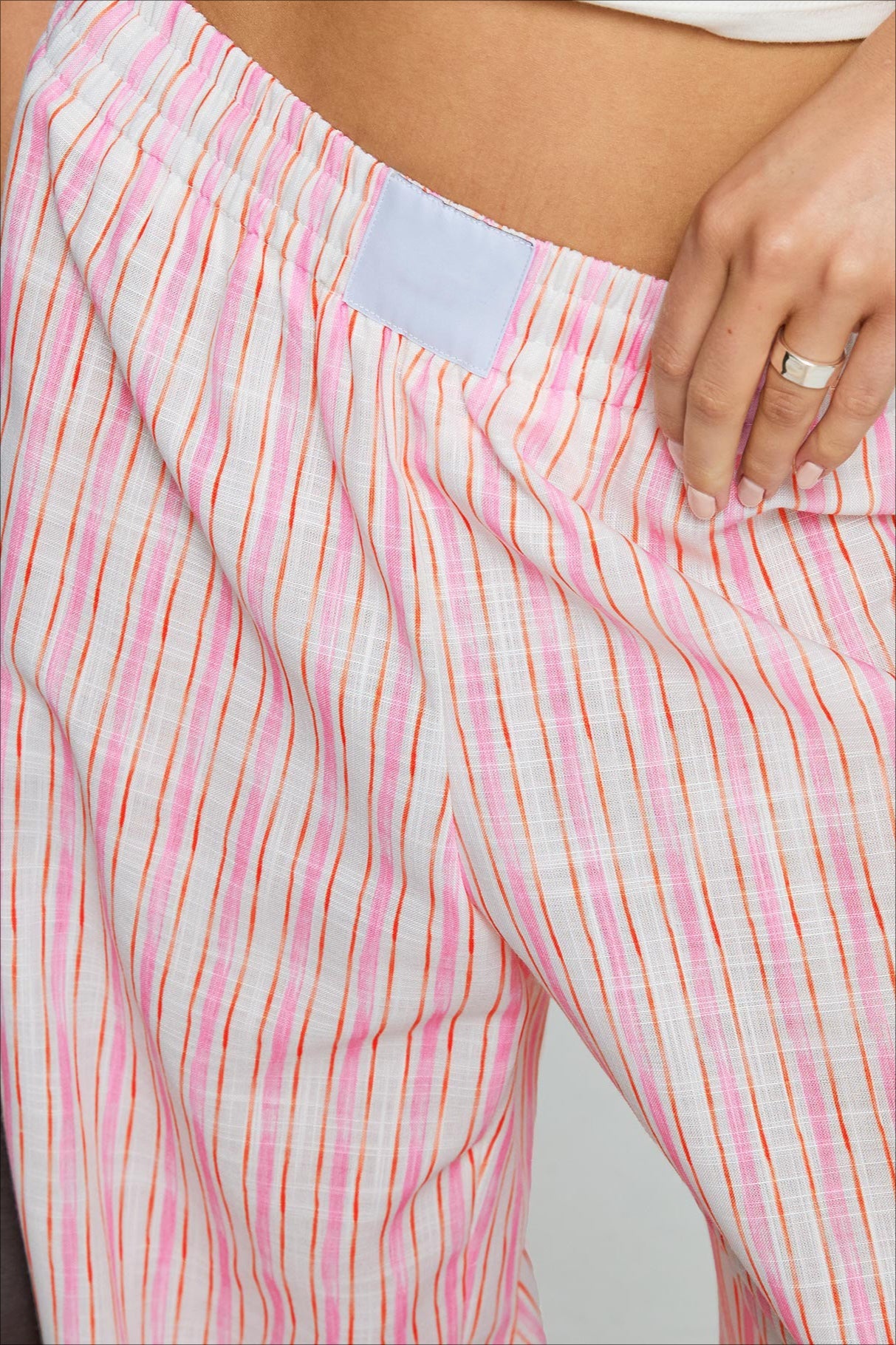 Colorblock Striped Wide-Leg Relaxed Pants