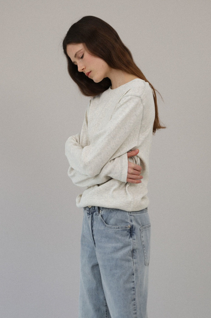 Klassisches Rundhals-Strickoberteil