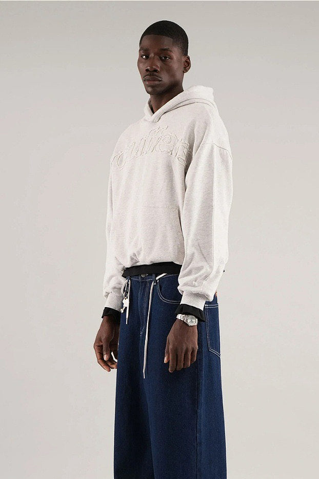 Sudadera informal de manga larga con capucha y letras sólidas en 3D