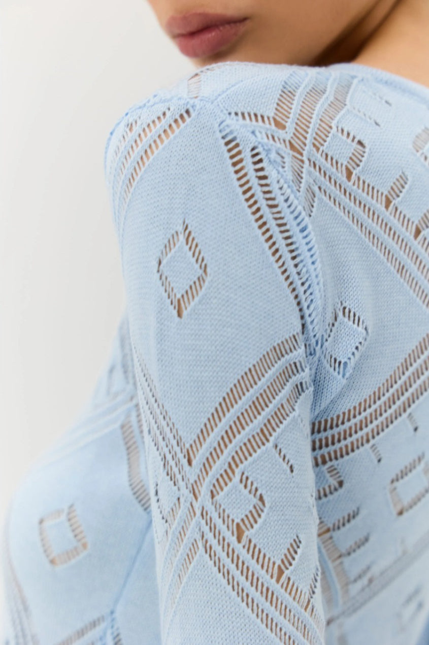 Pletené maxi šaty s dlouhým rukávem a vzorem kosočtverců