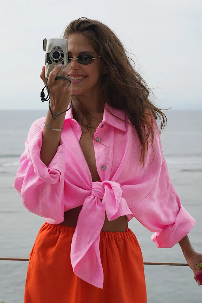 Fashion Solid Loose Casual Commuter Blouse