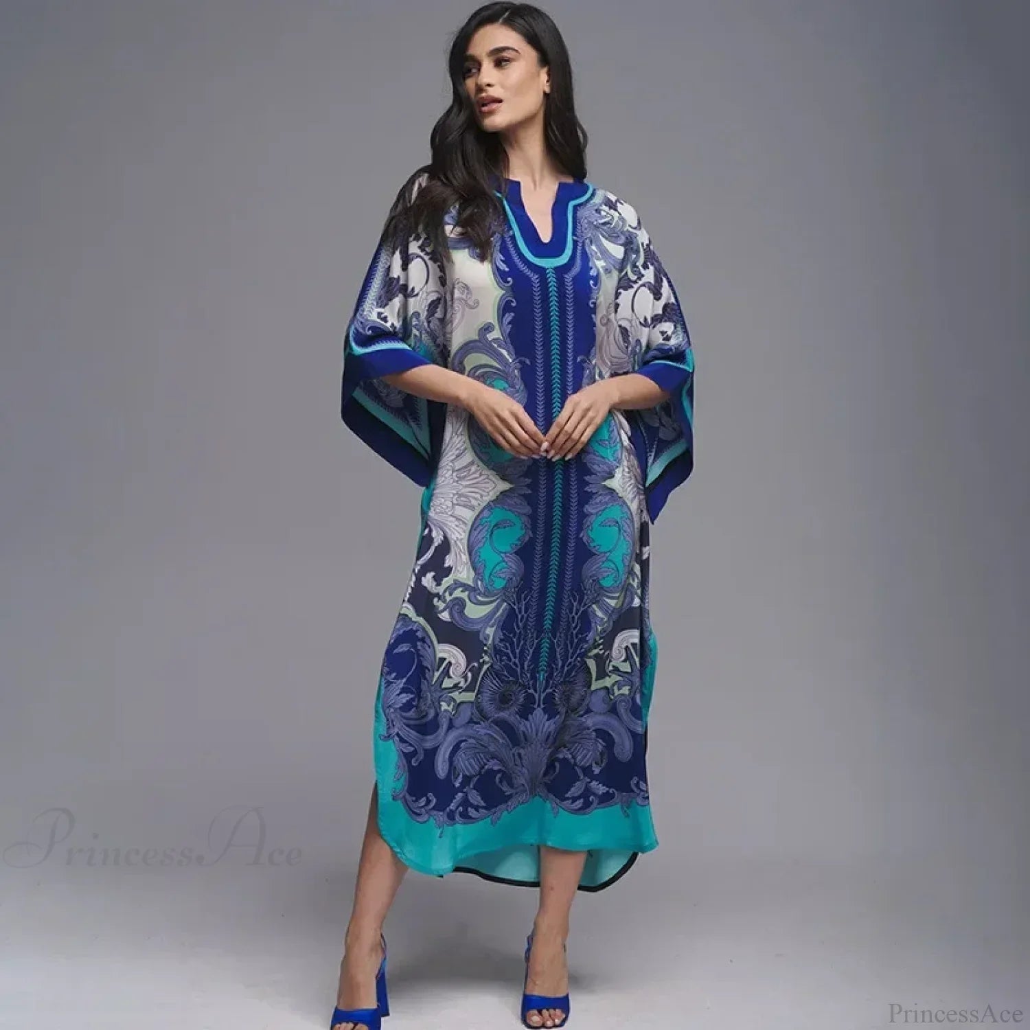 Boho Floral Print Beach Cover Up