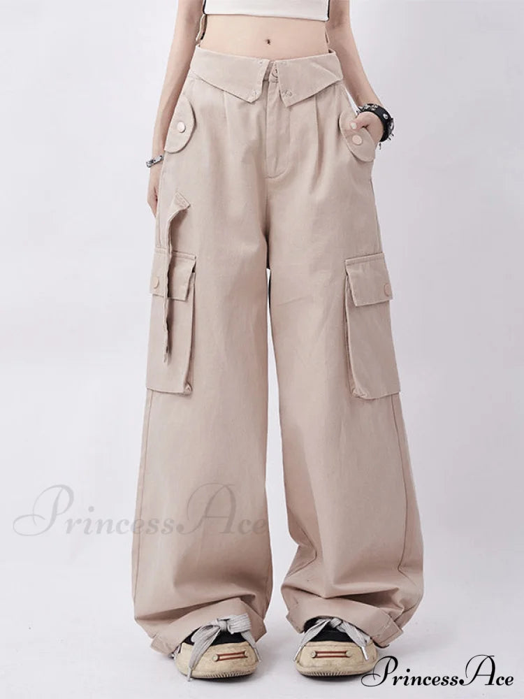 Buttoned Green Graceful Baggy Boyfriend Jeans