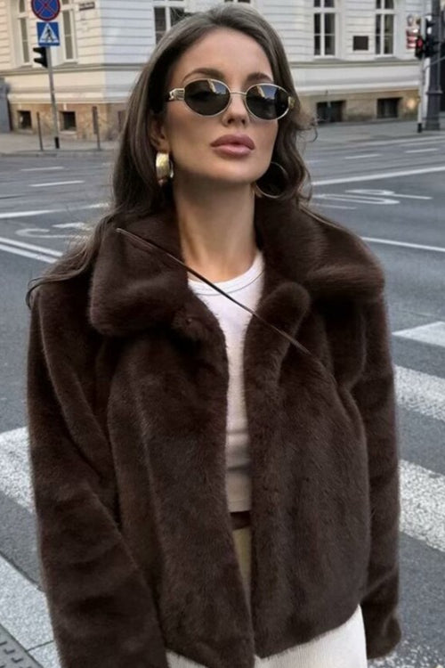 Chaqueta de manga larga de felpa suave