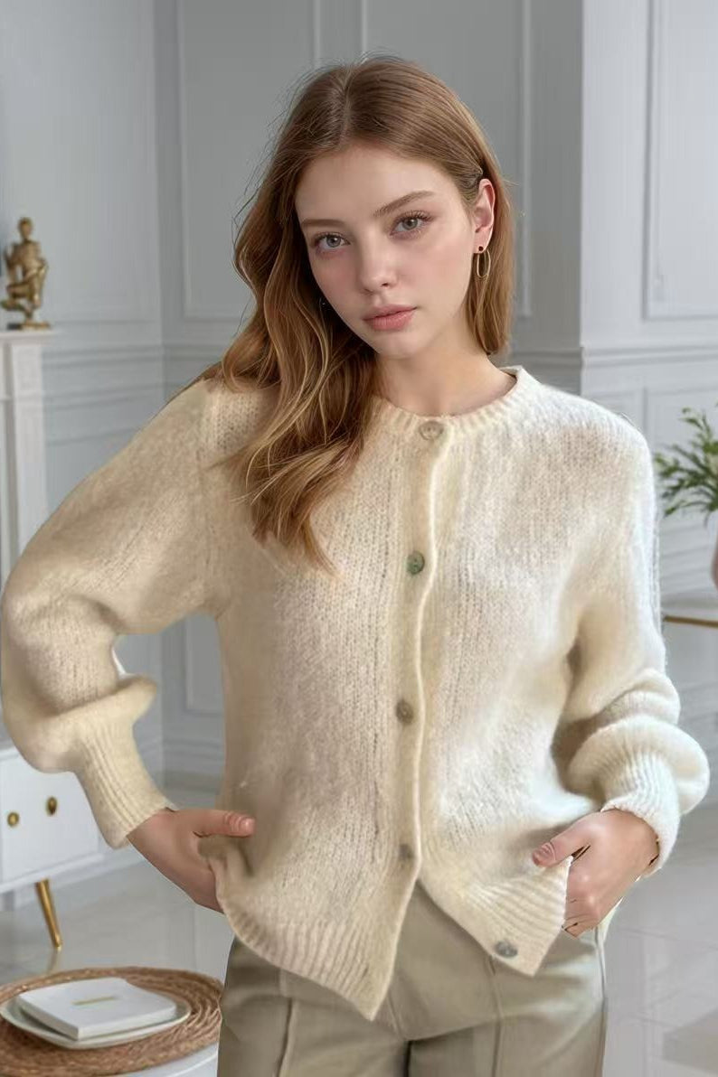 Cárdigan sólido de color macarrón