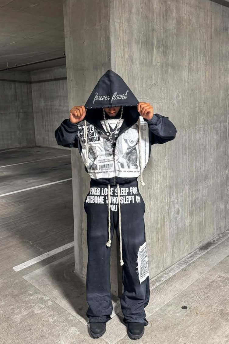 Moletom Street com Capuz, Blocos de Cor e Strass