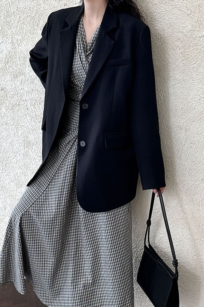 Blazer holgado con abertura trasera