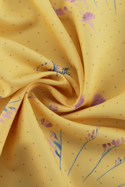 Ärmelloses Maxikleid mit tiefem V-Ausschnitt, hoher Taille und schulterfreiem Blumenmuster