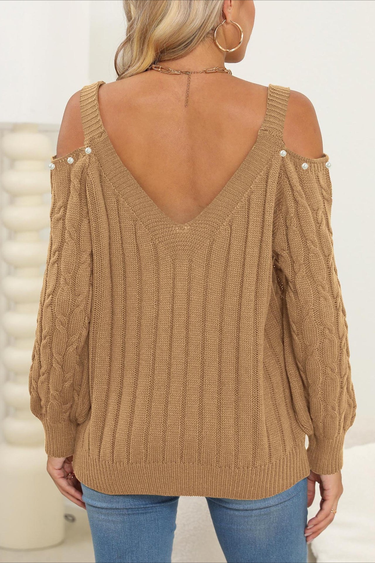 Deep V Sexy Off-Shoulder Loose Pullover Sweater
