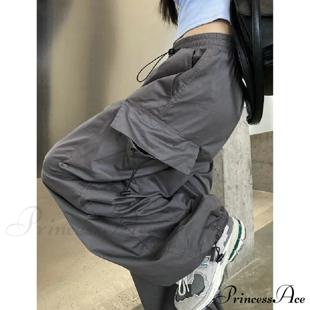 Casual Straight Wide Leg Pockets Joggers Trousers