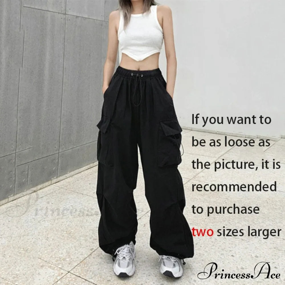 Casual Straight Wide Leg Pockets Joggers Trousers