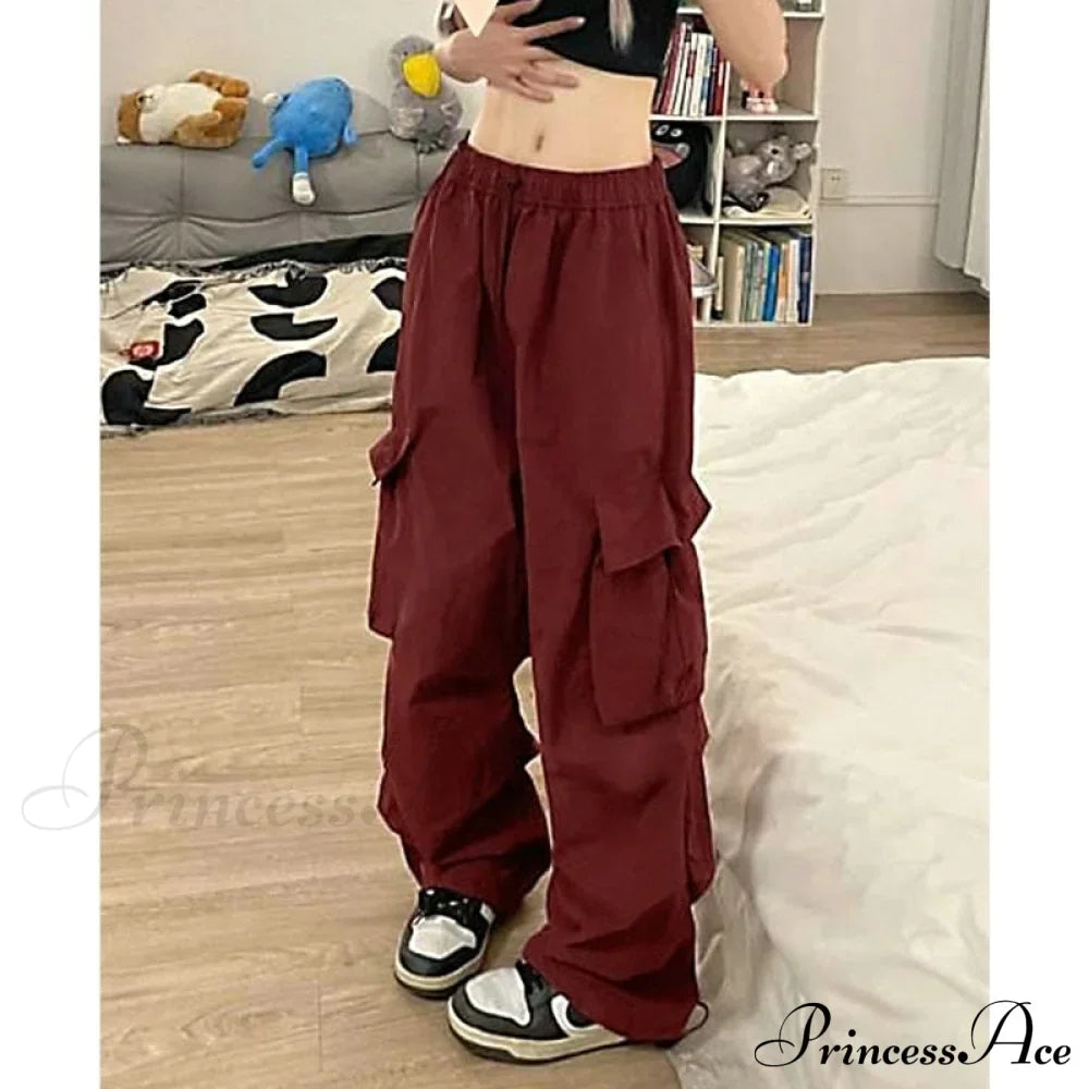 Casual Straight Wide Leg Pockets Joggers Trousers