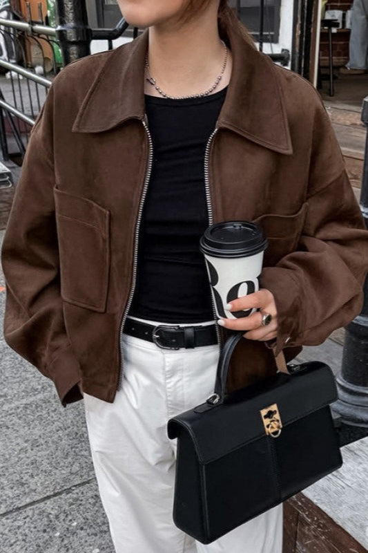 Brown Suede Oversized Vintage Jacket