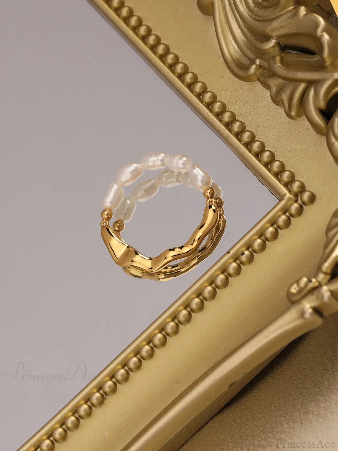 Anillo decorativo con perla cultivada