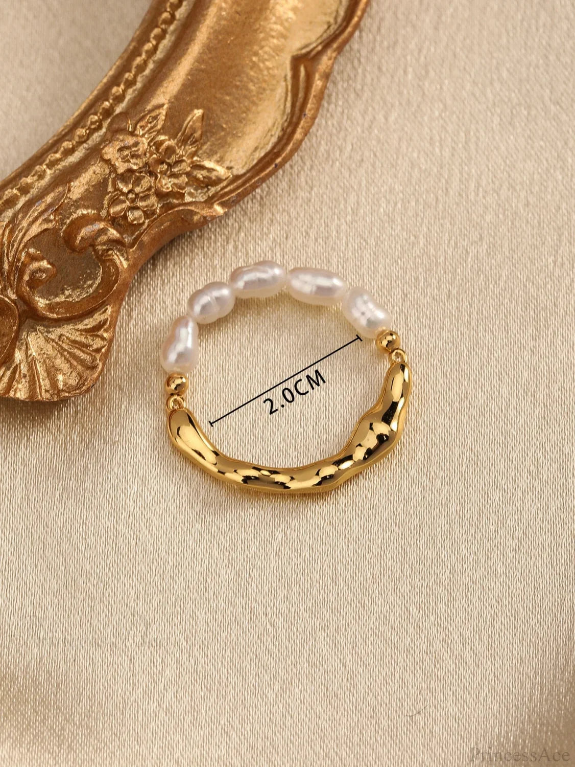 Anillo decorativo con perla cultivada