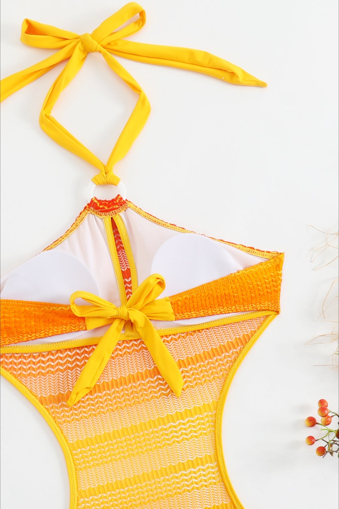 Spitzen-Träger Neckholder Einteiler mit Ausschnitt Set