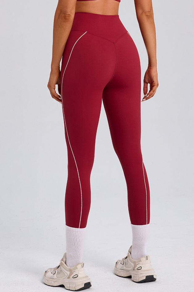 Legíny na cvičení s vysokým pasem a zkříženým předním dílem