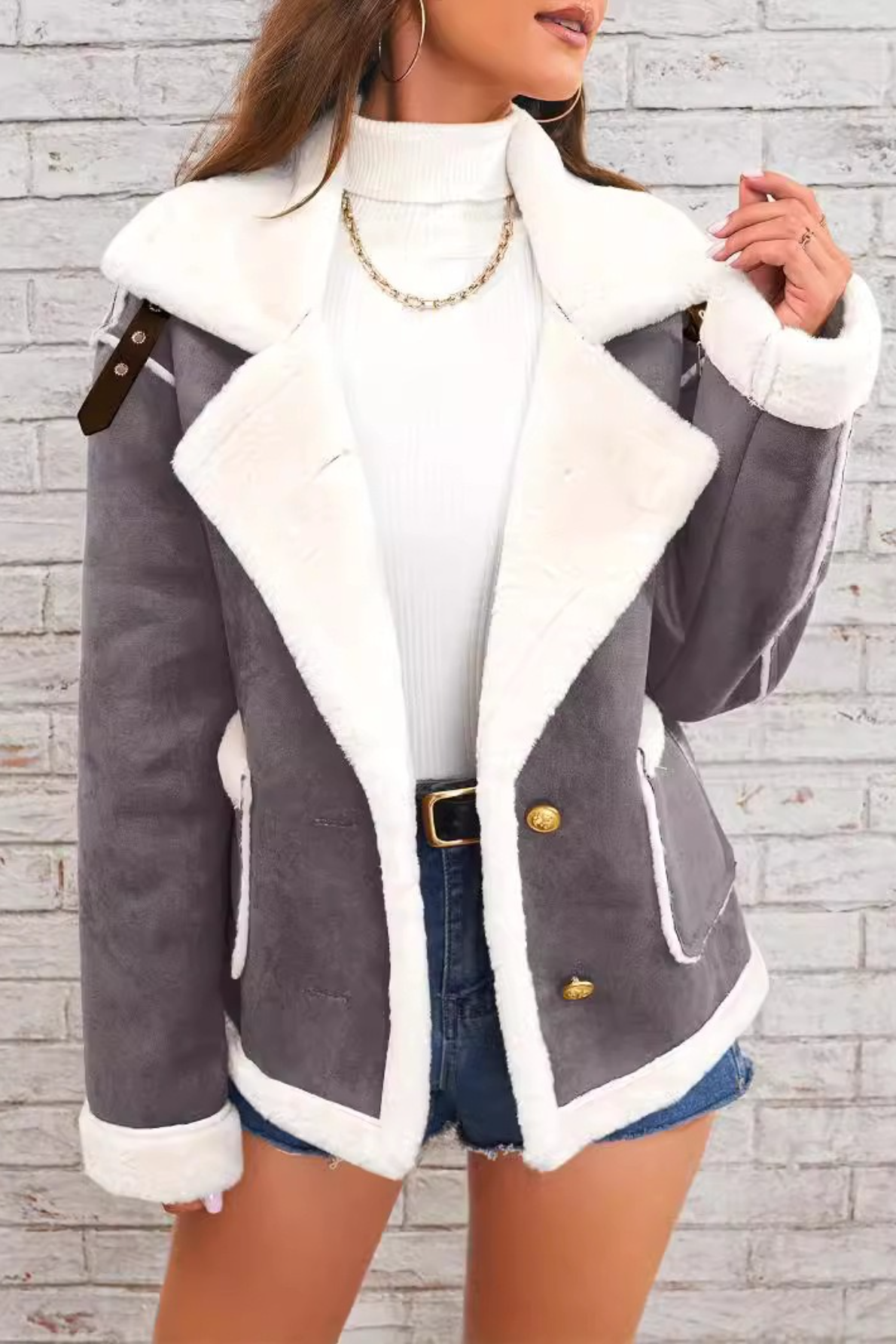 Collared Plush Warm Casual Winter Coat