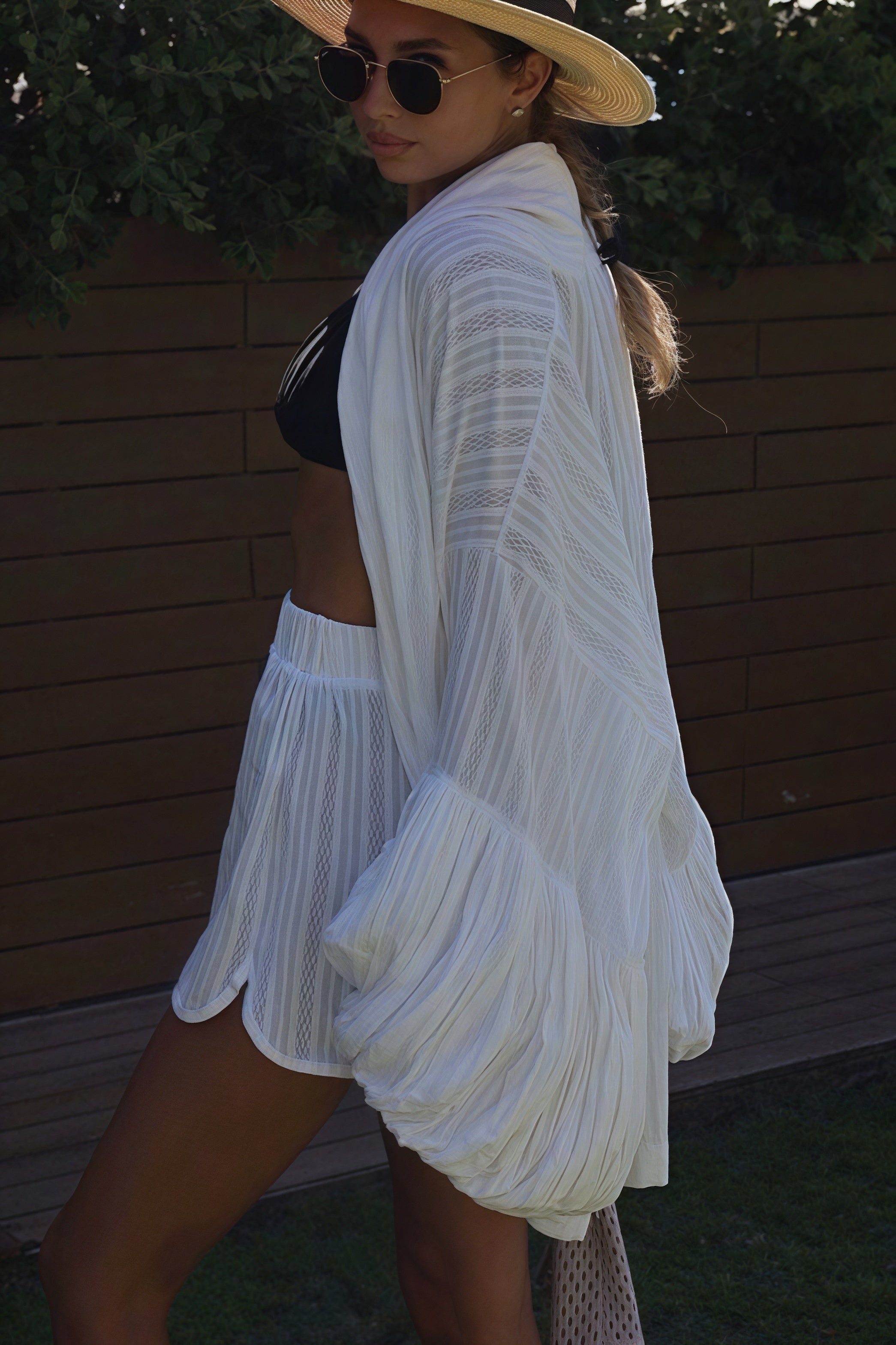 Solid Tie Loose Cutout Two Piece Set