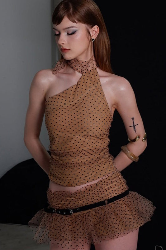 Einfarbiges bauchfreies Oberteil zweiteiliges Set