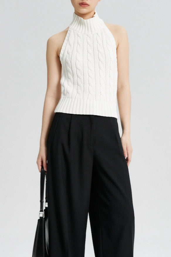 Zopfmuster Häkel-Bustier Oberteil