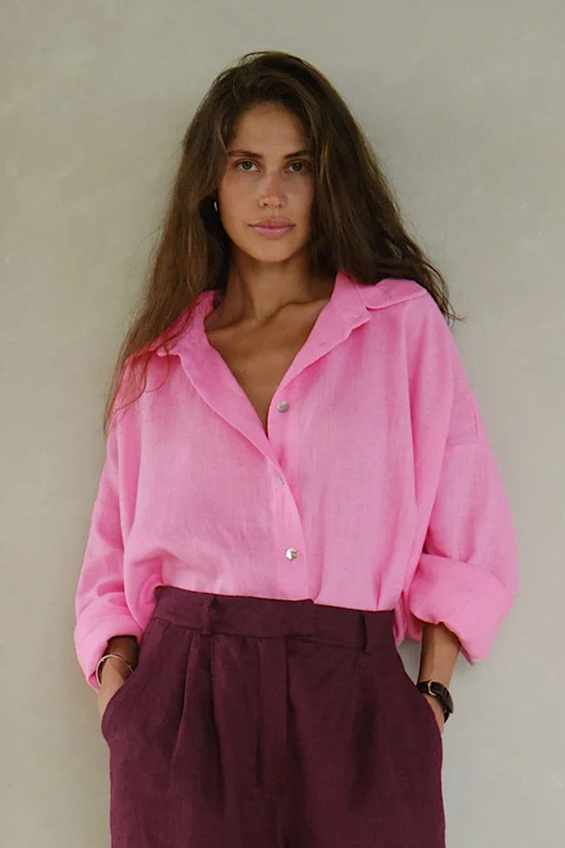 Fashion Solid Loose Casual Commuter Blouse