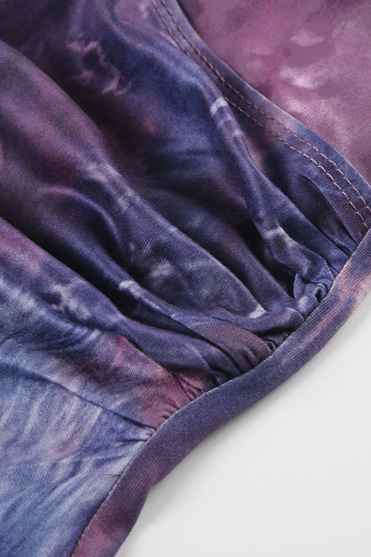 Bluse mit gekreuztem V-Ausschnitt und Muster