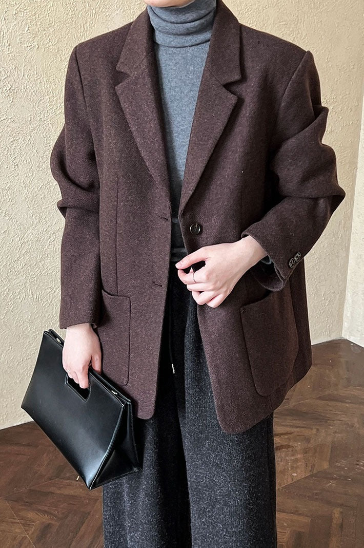 Blazer aus Wollmischung mit lockerem Schnitt