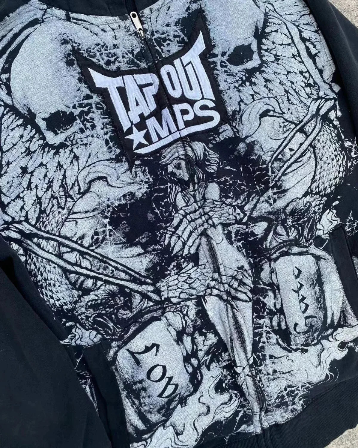 Dark Skull Print Rebel Hoodie