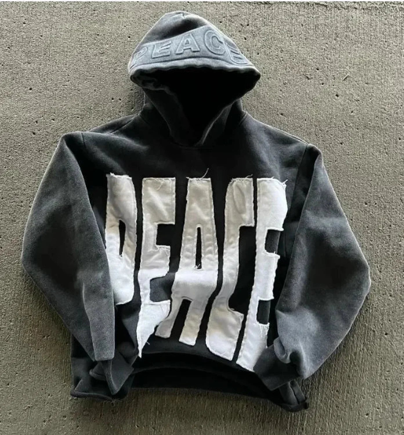 Dark Zipper Joined Vintage Hoodie