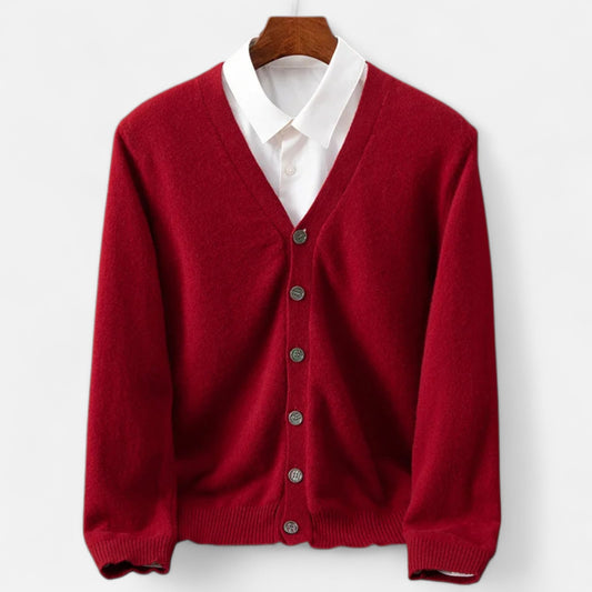 Viventi | Cardigan en Laine à Col V pour Homme – Superposition Intelligente, Élégance Intemporelle
