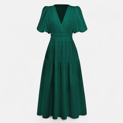 Viventi | Robe Vintage Élégante à Manches Bouffantes pour Femme – Charme Rétro, Détails Volants