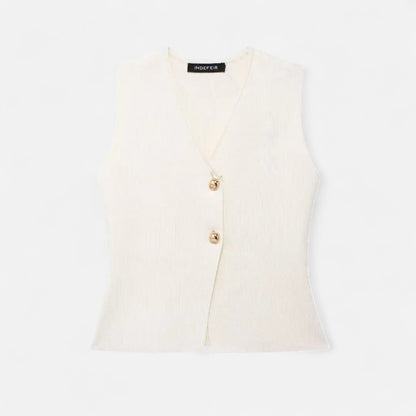 Viventi | Top Sans Manches Court en Maille pour Femme – Silhouette Moderne, Élégance Décontractée