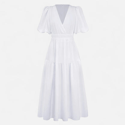 Viventi | Robe Vintage Élégante à Manches Bouffantes pour Femme – Charme Rétro, Détails Volants