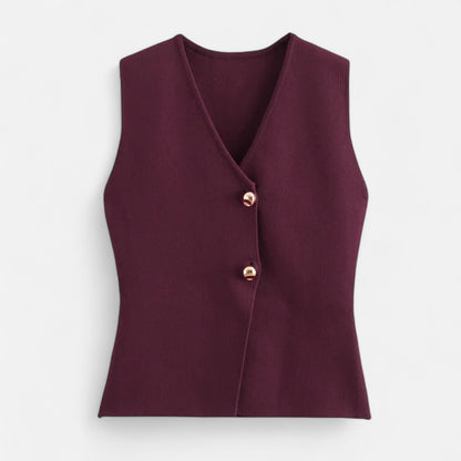 Viventi | Top Sans Manches Court en Maille pour Femme – Silhouette Moderne, Élégance Décontractée