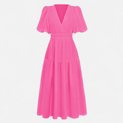 Viventi | Robe Vintage Élégante à Manches Bouffantes pour Femme – Charme Rétro, Détails Volants