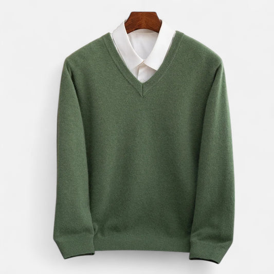 Viventi | Pull en Laine à Col V pour Homme – Élégance Intemporelle, Confort Quotidien