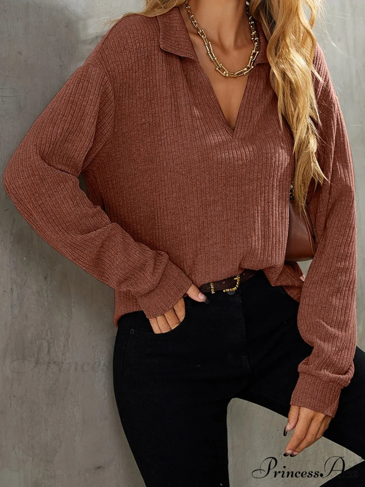 Drop Shoulder Rib-knit Tee