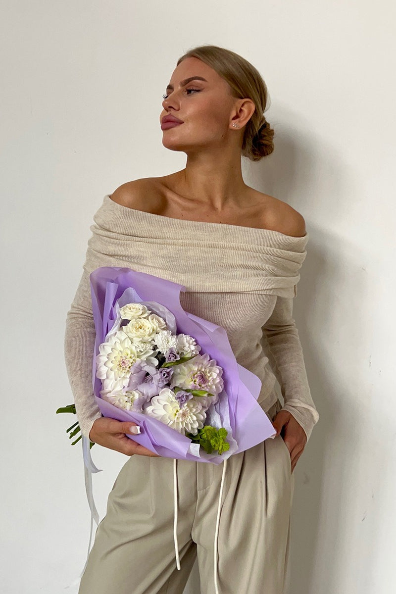 Slim Fit Off-Shoulder Knit Top