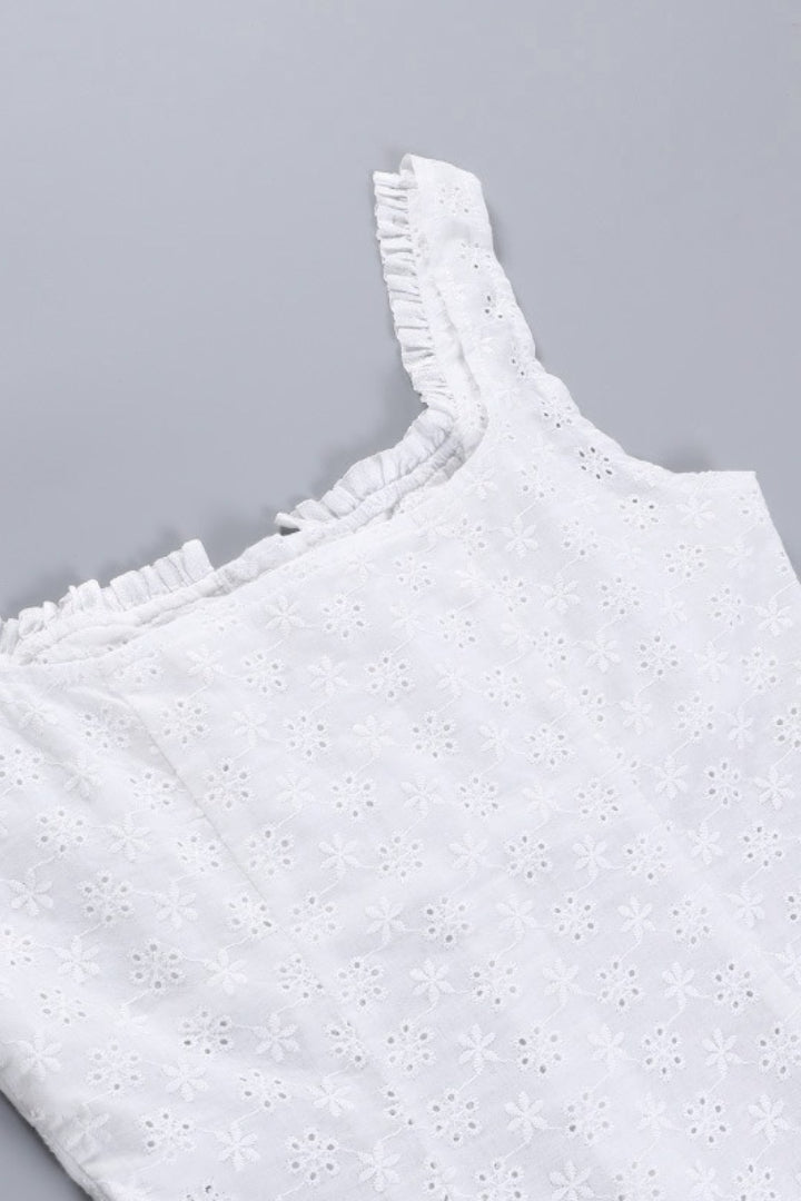 Cami Jacquard Lace Floral Button Tank Top