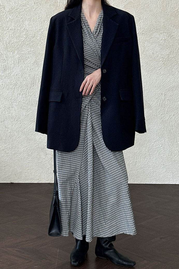 Blazer holgado con abertura trasera