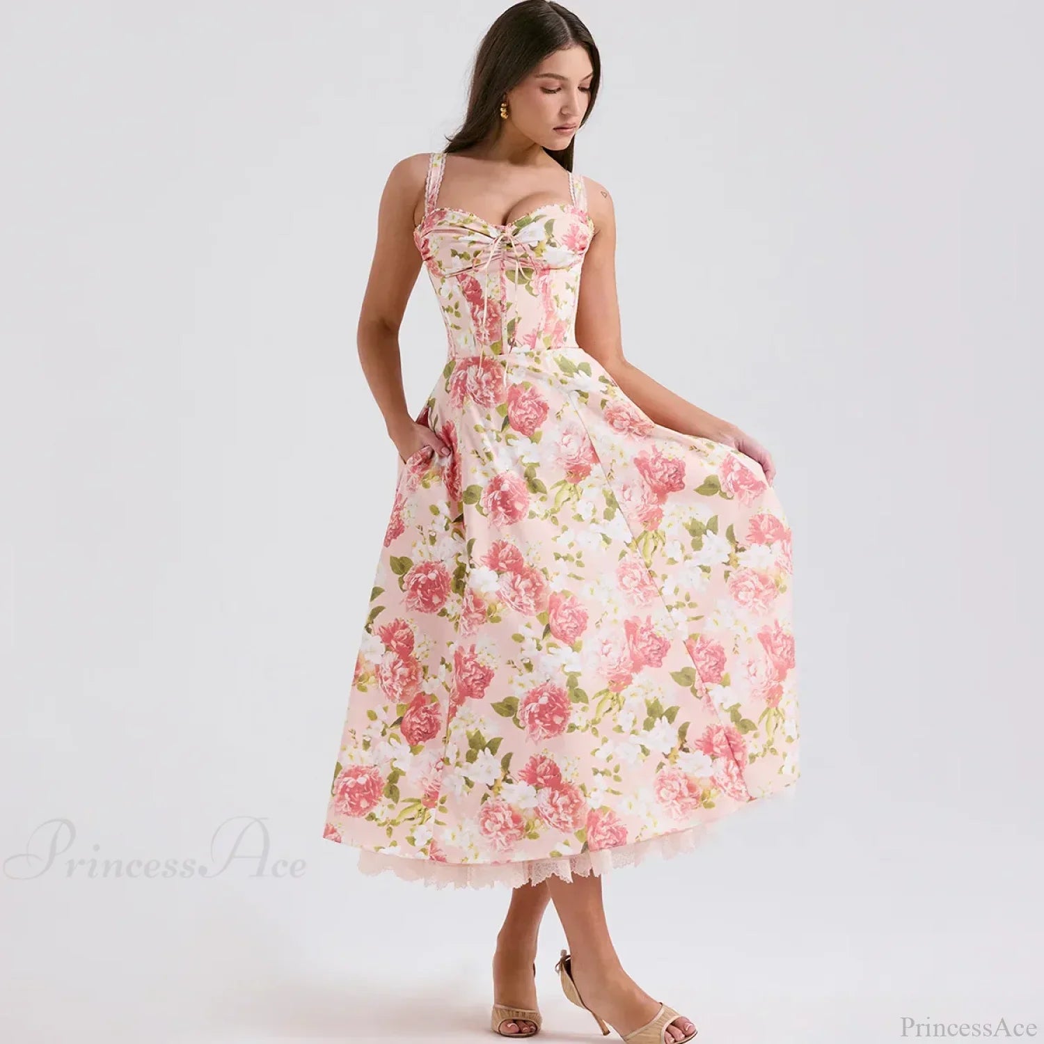 Elegantes Midikleid mit floralem Sommerprint
