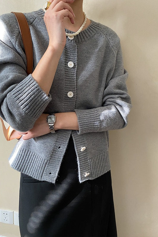 Cárdigan raglán con botones de jade