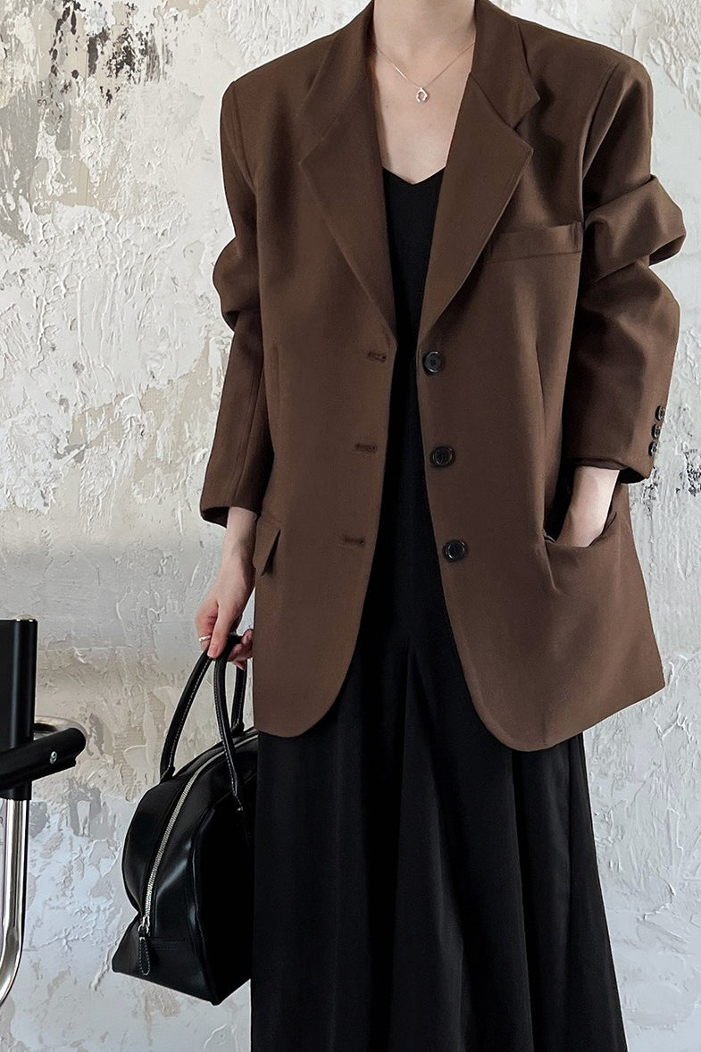 Vintage neformální sako s dlouhým rukávem