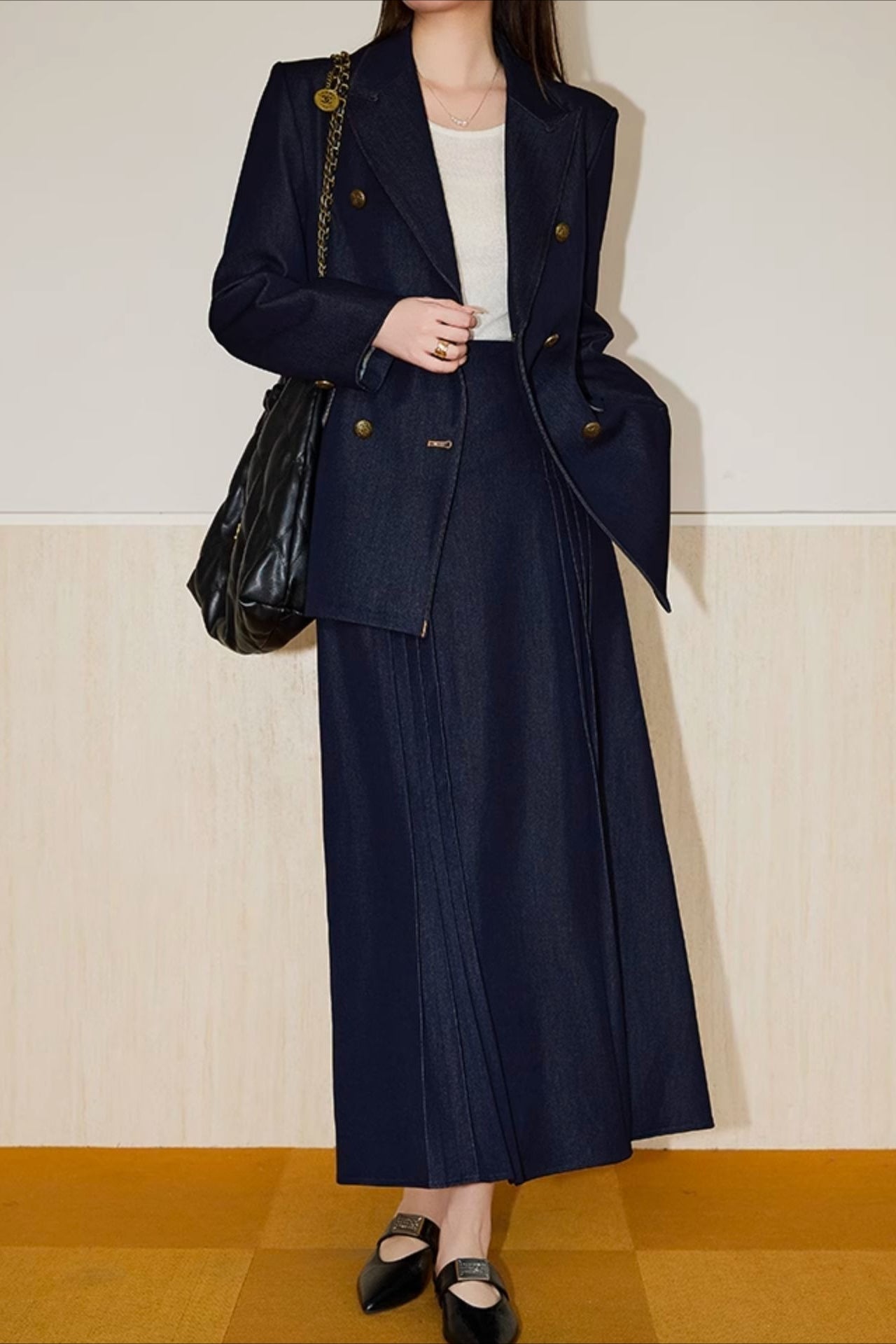 Blazer cruzado de sarga