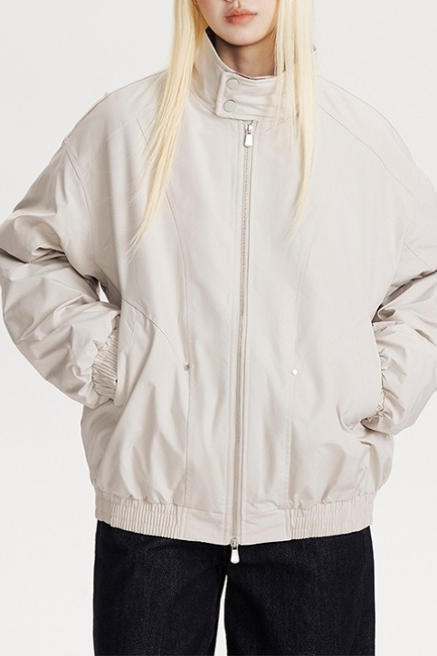 Giacca calda larga con collo alto e pannelli a quadri d'epoca