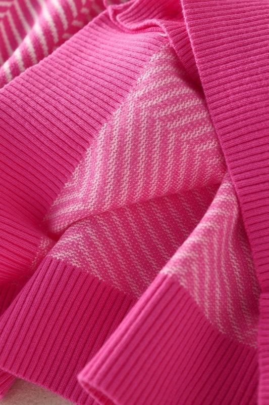 Langärmliger weiter Strickjackenpullover