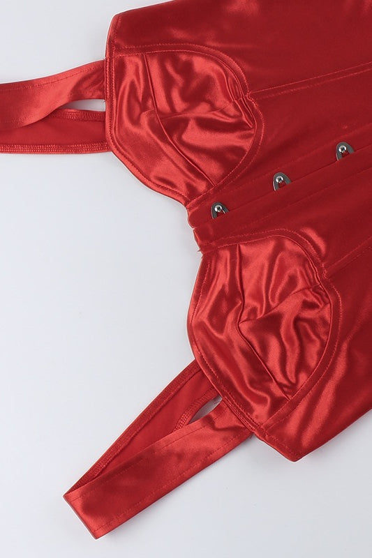 Canotta aderente elegante con corsetto e fibbia solida